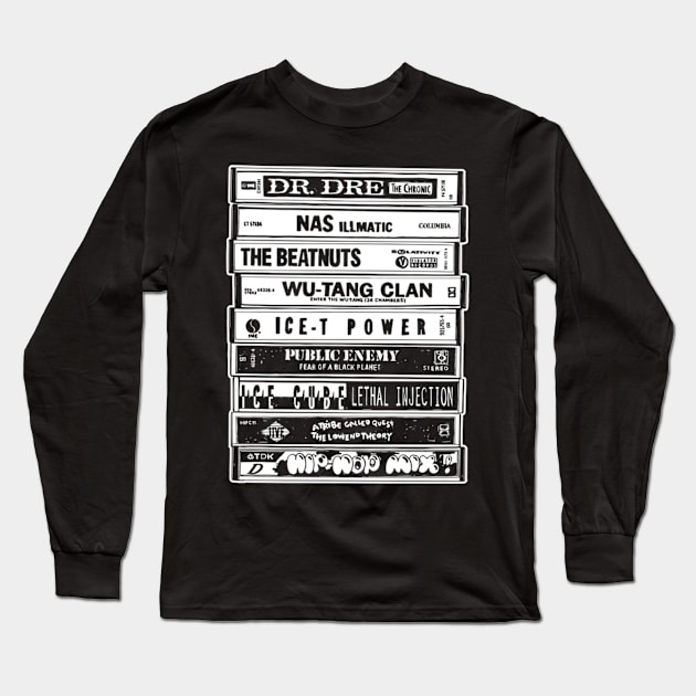Hip Hop Cassettes Old School Rap Long Sleeve T-Shirt by jasper-cambridge